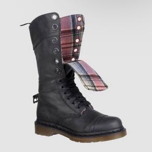 Dr Martens Shoes | Triumph Fold Over Boots Plaid Lined 12107 US Size 6 RARE